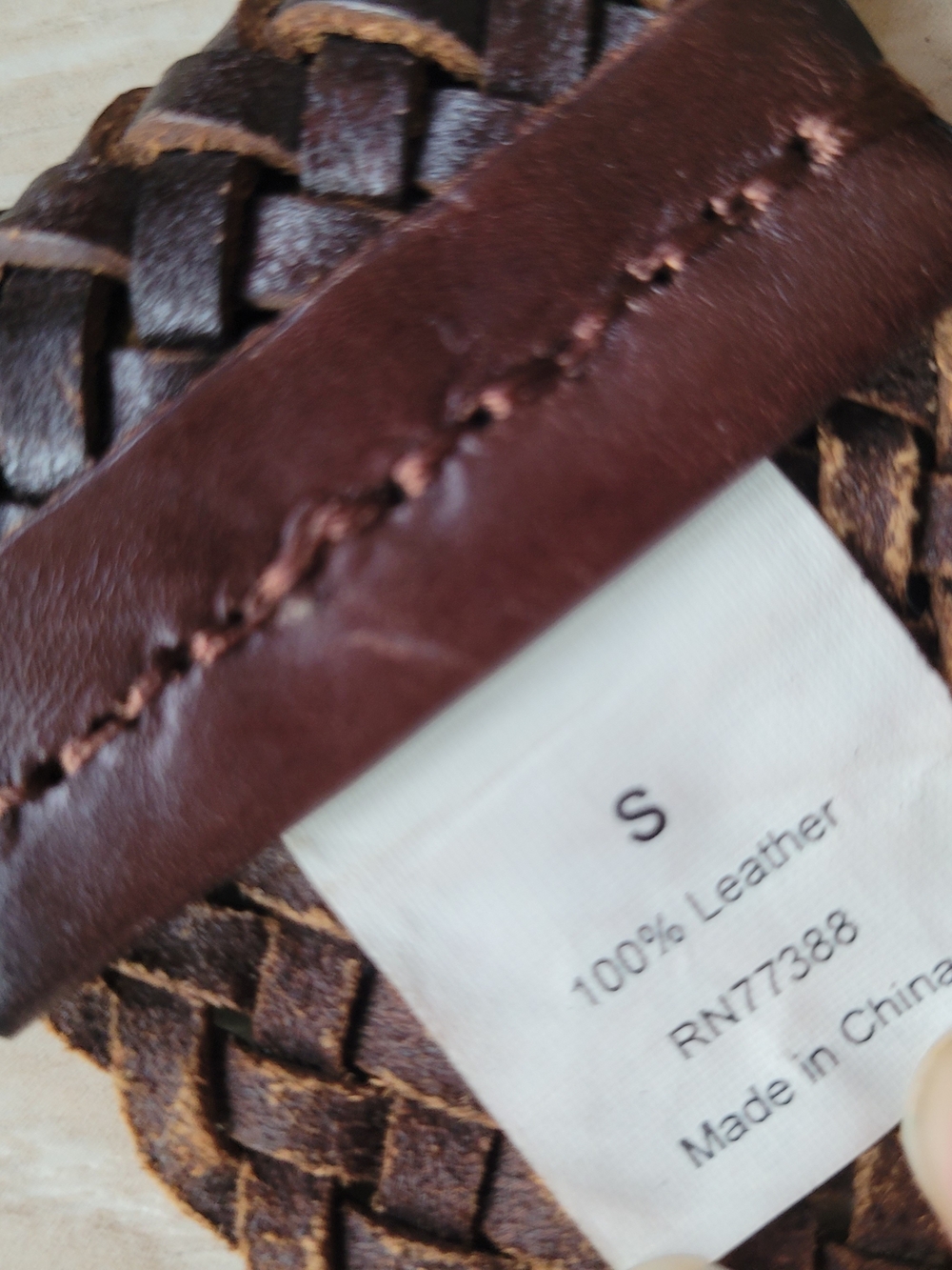 JCrew Vintage Braided Brown Leather Belt Size S - Picture 5 of 7